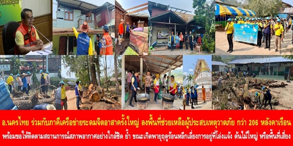 อำเภอนครไทย ช่วยเหลือผู้ประสบเหตุวาตภัย