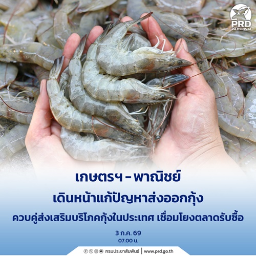 เกษตรฯ &ndash; พาณิชย์ เดินหน้าแก้ปัญหาส่งออกกุ้ง