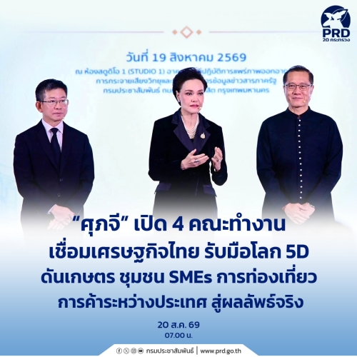 ศุภจี เปิด 4 คณะทำงานเชื่อมเศรษฐกิจไทย รับมือโลก 5D