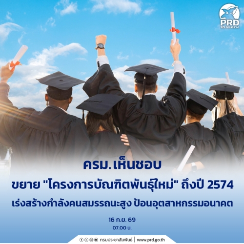 ครม. เห็นชอบขยาย "โครงการบัณฑิตพันธุ์ใหม่" ถึงปี 2574 