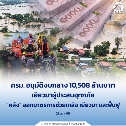 ครม. อนุมัติงบกลาง 10,508 ล้าน เยียวยาผู้ประสบอุทกภัย